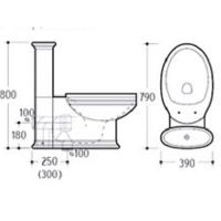 Унитаз компакт Boheme Puro 959-G Белый с узором Золото с бачком без сиденья — фото 2, Унитазы