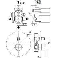 Смеситель для душа Paffoni Light LIG015HGSP Золото медовое брашированное — фото 2, Смеситель для душа