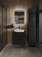 Товар: Тумба с раковиной Orange Line 60 Li-60TubMDF+B07-500W подвесная Черная матовая - фото 5 Тумба с раковиной Orange Line 60 Li-60TubMDF+B07-500W подвесная Черная матовая — фото 5, Тумбы с раковиной