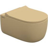 Унитаз Berges Ego XL 083211 подвесной Кашемир матовый с сиденьем Микролифт — фото 1, Подвесные унитазы