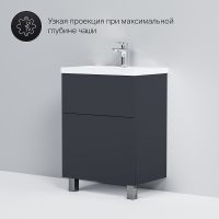 Тумба под раковину AM.PM Gem 60 M90FSX06022GM32 Графит матовый — фото 5, Мебель для ванной