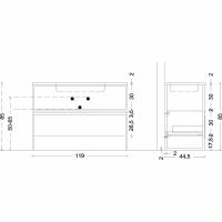 Товар: Тумба Boheme Armadi Art Loft 120 894-120-D подвесная Dark Wood - фото 4 Тумба Boheme Armadi Art Loft 120 894-120-D подвесная Dark Wood — фото 4, Мебель для ванной