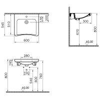 Раковина Vitra Conforma 60 5289B003-0001 Белая — фото 9, Мини-раковины