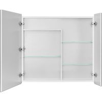 Зеркальный шкаф Aquaton Лондри 80 1A267202LH010 Белый глянцевый — фото 2, Мебель для ванной