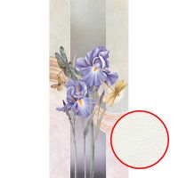 Фреска Ortograf Цветы 30985 Фактура флок FLK Флизелин (1,2*2,7) Сиреневый/Серый, Цветы/Бабочки — фото 1, Фрески