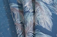 Обои Артекс Dieter Lange Avenue 10668-06 Винил на флизелине (1,06*10,05) Синий/Бежевый, Перья — фото 3, Обои для стен