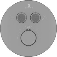 Душевая система Vincea Inspire VSFW-3I22MT5GM с термостатом Вороненая сталь — фото 8, Встраиваемые душевые комплекты