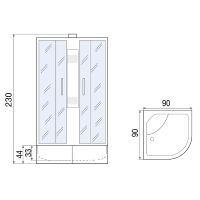 Товар: Душевая кабина Мономах XL Б/К 90x90x44 С МЗ 10000012110 без гидромассажа - фото 14 Душевая кабина Мономах XL Б/К 90x90x44 С МЗ 10000012110 без гидромассажа — фото 14, Душевые кабины