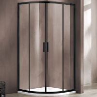 Душевой уголок Vincea Garda 90x90 VSQ-1G900CLB профиль Черный стекло прозрачное — фото 1, Душевые уголки четверть круга