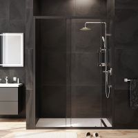 Душевая дверь AM.PM Gem 140 W90G-140-1-195BT профиль Черный матовый стекло прозрачное — фото 4, Раздвижные душевые двери