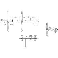 Товар: Смеситель для ванны Boheme Qubic 474-2-NB Никель брашированный - фото 2 Смеситель для ванны Boheme Qubic 474-2-NB Никель брашированный — фото 2, Смесители