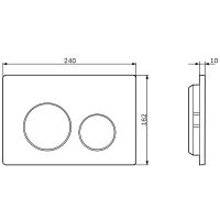 Клавиша смыва AM.PM PrimeFit L I090138 Черная матовая — фото 3, Кнопки смыва