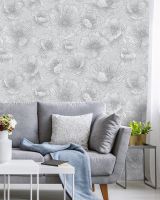 Обои Solo Fluid E105003 Винил на флизелине (1,06*10) Серый, Цветы — фото 3, Обои для стен