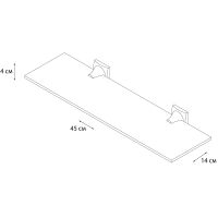 Стеклянная полка Grampus Ocean GR-2003 Хром — фото 2, Полки для ванной и душа