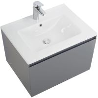 Тумба под раковину Art&Max Latina 60 AM-Latina-600-1C-SO-GM подвесная Серая матовая — фото 4, Мебель для ванной