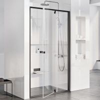 Душевая дверь Ravak Pivot PDOP2-110 03GD0300Z1 профиль Черный стекло Transparent — фото 1, Распашные душевые двери