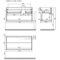 Тумба под раковину Sancos Marmi 1.0 100 R MR1.0100REG подвесная Дуб галифакс натуральный — фото 16, Мебель для ванной