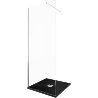 Душевая перегородка Allen Brau Infinity 1 80 3.21001.BA профиль Серебро браш стекло прозрачное — фото 1, Душевые перегородки