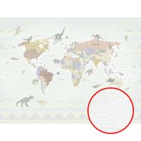 Фреска детская Ortograf Little Friends 34386 Фактура бархат FX Флизелин (4*3) Зеленый/Разноцветный, Карты/Животные — фото 1, Фрески