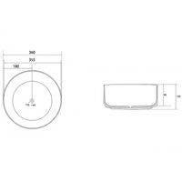 Раковина-чаша Abber Bequem 36 AC2108MW Белая матовая — фото 4, Раковины накладные