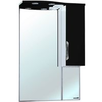 Зеркало со шкафом Bellezza Лагуна 65 R 4612110001042 с подсветкой R Черное Белое — фото 1, Мебель для ванной