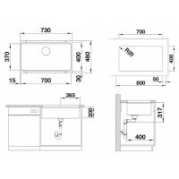 Кухонная мойка Blanco Etagon 700-U Silgranit 525176 Кофе — фото 13, Кухонные мойки