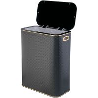 Корзина для белья Geralis PBG-Bb Punto Черная, кант Золото, стандартная — фото 2, Корзины для белья