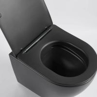 Унитаз Ceruttispa Ticino Aria MB CT8918 подвесной Черный матовый с сиденьем Микролифт — фото 3, Подвесные унитазы