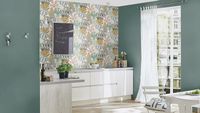 Обои RASCH Garden 690750 Винил на флизелине (0,53*10,05) Зеленый, Однотонные/Рогожка — фото 3, Обои для стен