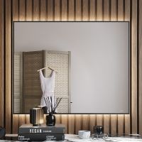 Зеркало Bond Cube 100x80 M36ZE-10080 с подсветкой Черное с бесконтактным выключателем — фото 1, Зеркала в ванную комнату