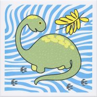 Керамический декор Kerama Marazzi Динозаврики 2 матовый OP\A227\5009 20х20 см — фото 1, Керамическая плитка