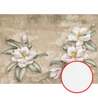 Фреска Ortograf Цветы 6703 Фактура бархат FX Флизелин (3,8*2,7) Коричневый/Зеленый/Белый, Цветы арт-6703 (бархат FX) — фото 1, Фрески