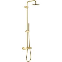 Душевая система Excellent Pi Rain Termo Round ARAC.SY.107GL с термостатом Золото — фото 1, Душевое оборудование. Душевая программа