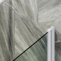 Шторка на ванну Maybah Glass MGV-598-1 600x1400 поворотная на монопетле Белый стекло прозрачное — фото 5, Неподвижные шторки для ванной