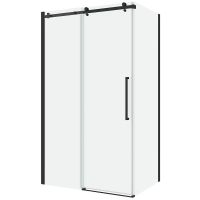 Душевой уголок Black&White Stellar Wind S808 100х90 8089010 профиль Черный матовый стекло прозрачное — фото 1, Душевые уголки