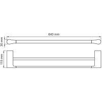 Полотенцедержатель WasserKRAFT Elbе K-7240 двойной Черный матовый — фото 3, Полотенцедержатели