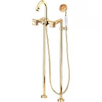 Смеситель для ванны Cezares Aphrodite APHRODITE-VDP-03/24-Sw Золото 24 карат с кристаллами Swarovski — фото 1, Смесители напольные