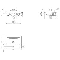 Тумба с раковиной Misty Грей 60 УТ000022655 подвесная Серый металлик Дуб Сонома — фото 8, Мебель для ванной