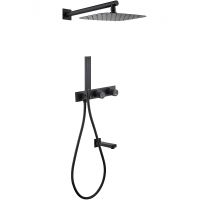 Душевая система Abber Rund AF8717B Черная матовая — фото 1, Встраиваемые душевые комплекты