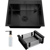 Кухонная мойка Ростовская Мануфактура Сантехники 50 MR-5050BL Графит — фото 1, Кухонные мойки