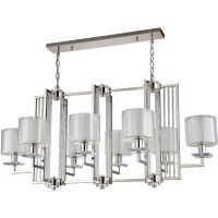 Люстра Crystal Lux Nicolas SP8 L1000 Nickel White Белая Прозрачная Никель — фото 1, Люстры