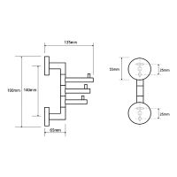 Полотенцедержатель Rav Slezak Colorado COA0604 поворотный Хром — фото 2, Полотенцедержатели