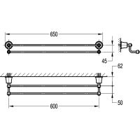 Полотенцедержатель Swedbe Terracotta Art 2538 двойной Терракота — фото 2, Полотенцедержатели