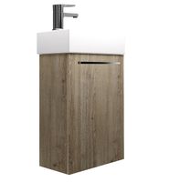 Тумба под раковину Creto Pollino 37 15-1418-1419TR подвесная Truffle — фото 3, Мебель для ванной