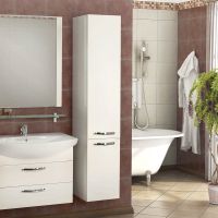 Шкаф пенал Aquaton Ария М 1A124403AA010 подвесной Белый — фото 2, Пеналы для ванной комнаты