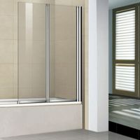 Шторка на ванну WeltWasser WW100 Z2 80 10000002763 профиль Хром стекло прозрачное — фото 1, Складные шторки для ванной