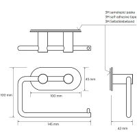 Держатель туалетной бумаги Bemeta Easy 163112020 Черный матовый — фото 3, Держатели туалетной бумаги