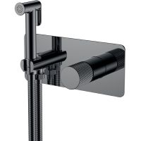 Гигиенический душ со смесителем Boheme Stick 127-SGM.3 Оружейная сталь глянцевая — фото 1, Душевое оборудование. Душевая программа