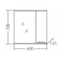 Зеркало со шкафом СанТа Родос 60 R 106016 с подсветкой Белое — фото 3, Зеркальные шкафы в ванную