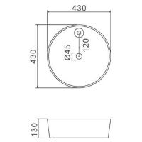 Раковина-чаша Gappo 43 GT104 Белая — фото 3, Раковины накладные